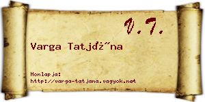 Varga Tatjána névjegykártya