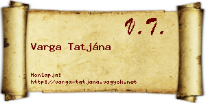 Varga Tatjána névjegykártya